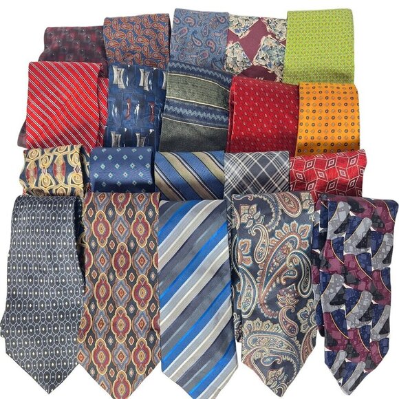 Lot Of 20 Neckties Silk Polyester Assorted Brands - Picture 2 of 6